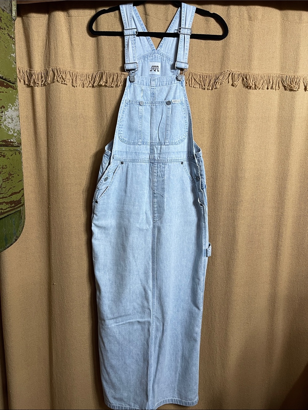 Light Blue Denim Overall Dress Jumper - Women